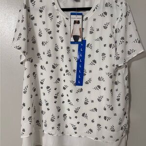 Hilary Radley Black and White Patterned Top